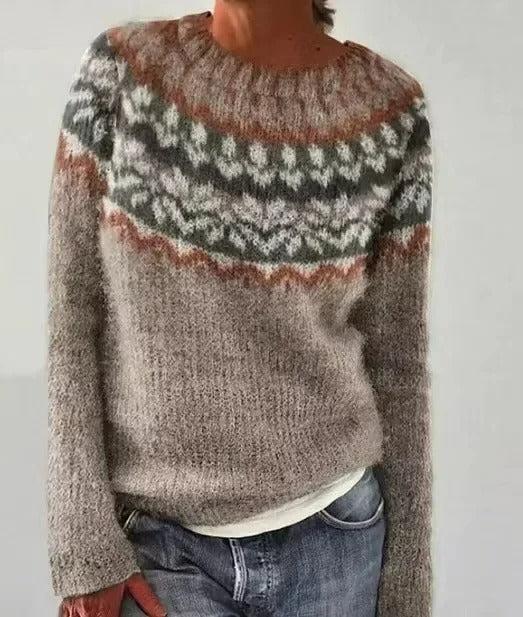 Strickpullover | Vintage | Rundhalsausschnitt | Winterpullover | Damen-Strickwaren