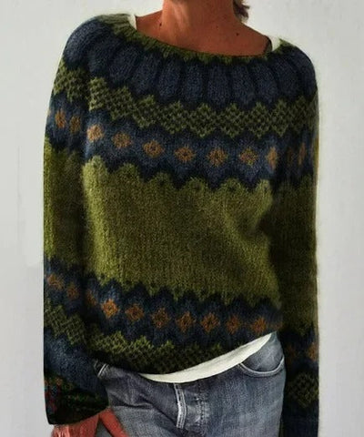 Strickpullover | Vintage | Rundhalsausschnitt | Winterpullover | Damen-Strickwaren