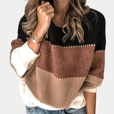 Strickpullover | Weit | Gestreift | Winterpullover | Damen-Strickwaren