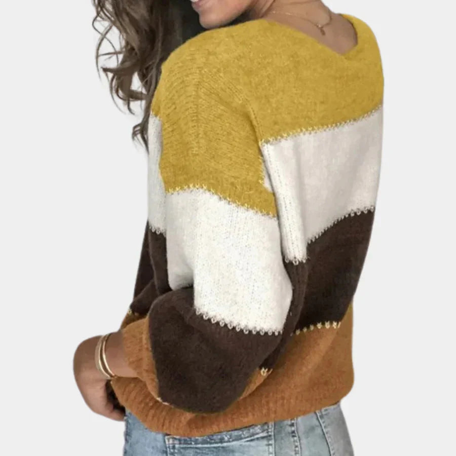 Strickpullover | Weit | Gestreift | Winterpullover | Damen-Strickwaren