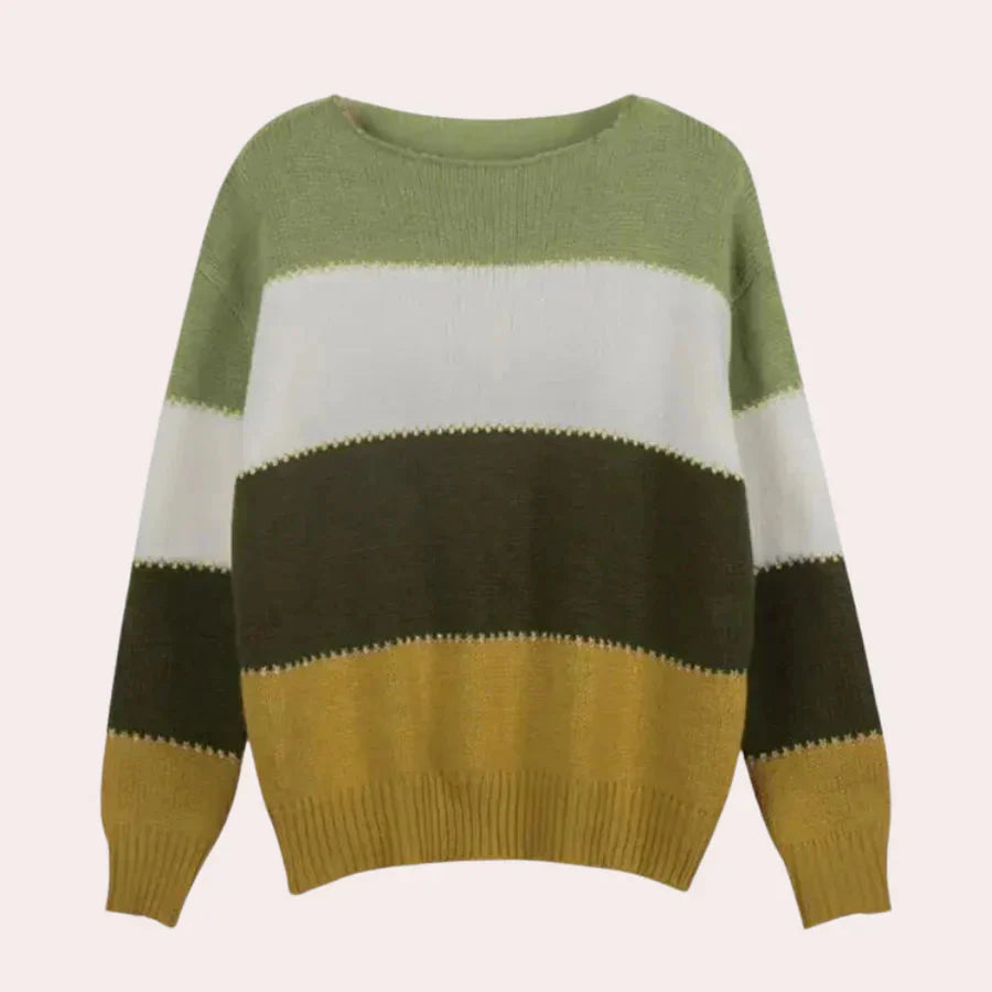 Strickpullover | Weit | Gestreift | Winterpullover | Damen-Strickwaren