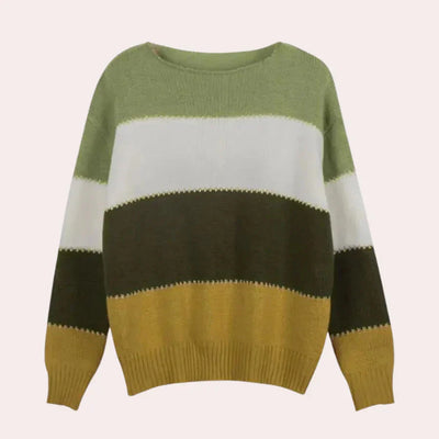 Strickpullover | Weit | Gestreift | Winterpullover | Damen-Strickwaren