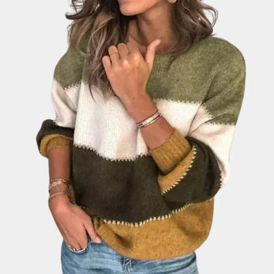 Strickpullover | Weit | Gestreift | Winterpullover | Damen-Strickwaren