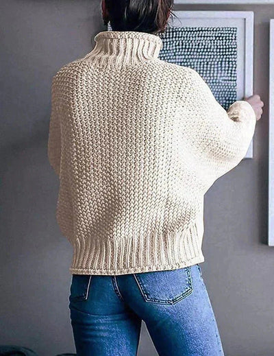 Strickpullover – hochgeschlossen – Oversize – Rollkragen – Winterkleidung für Damen