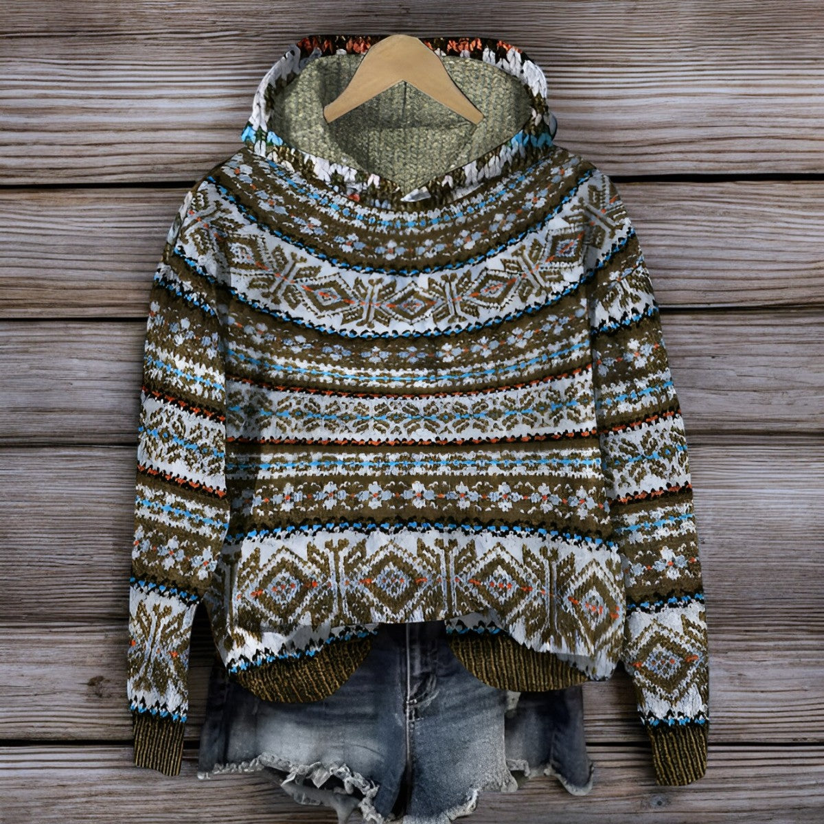 Strickpullover mit Kapuze – warm – lockere Passform – Kapuzenpullover – Unisex-Kapuzenpullover