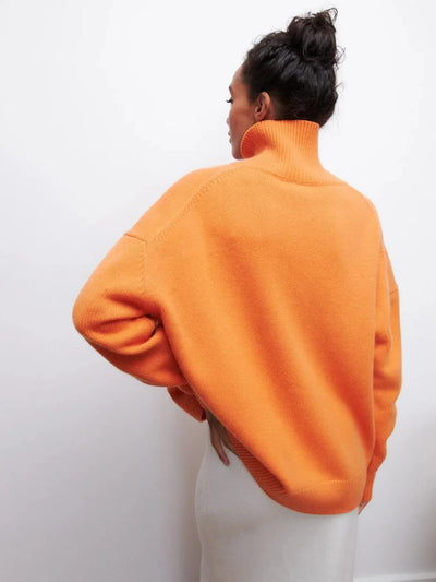 Strickpullover mit Rollkragen – Oversize-Passform – lockere Passform – Rollkragenpullover – Damenpullover