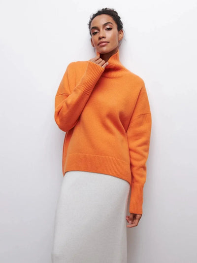 Strickpullover mit Rollkragen – Oversize-Passform – lockere Passform – Rollkragenpullover – Damenpullover