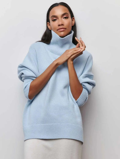 Strickpullover mit Rollkragen – Oversize-Passform – lockere Passform – Rollkragenpullover – Damenpullover