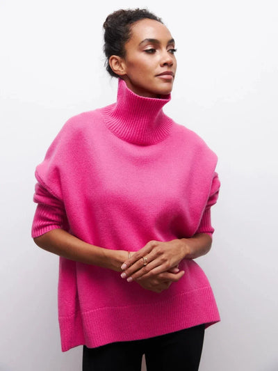 Strickpullover mit Rollkragen – Oversize-Passform – lockere Passform – Rollkragenpullover – Damenpullover