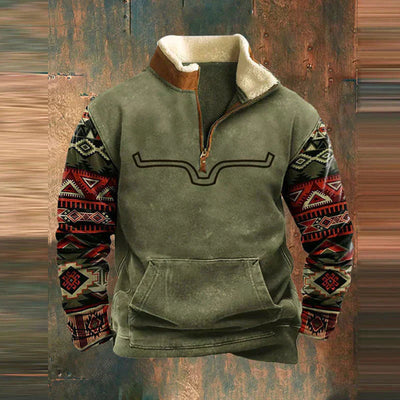 Sweatshirt mit halbem Reißverschluss – warmer Fleece-Pullover mit kurzem Reißverschluss für Herren für den Winter