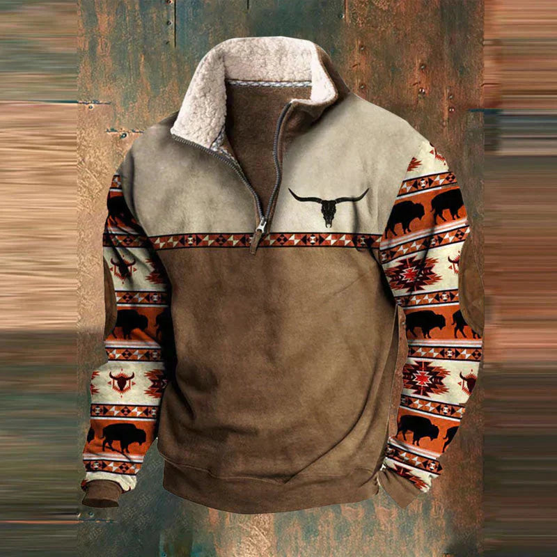 Sweatshirt mit halbem Reißverschluss – warmer Fleece-Pullover mit kurzem Reißverschluss für Herren für den Winter