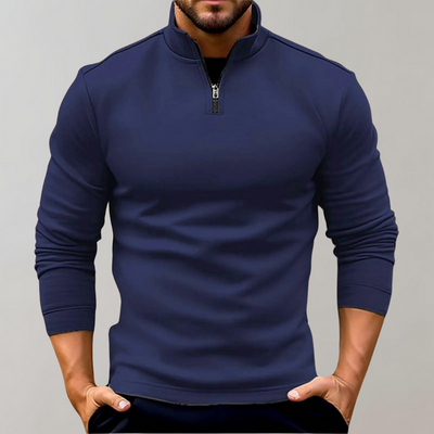 Sweatshirt – warmer Stehkragen-Langarm-Sweater mit Reißverschluss für Herren