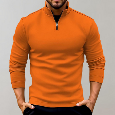 Sweatshirt – warmer Stehkragen-Langarm-Sweater mit Reißverschluss für Herren