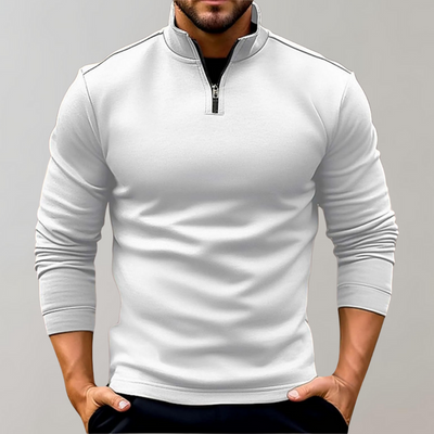 Sweatshirt – warmer Stehkragen-Langarm-Sweater mit Reißverschluss für Herren