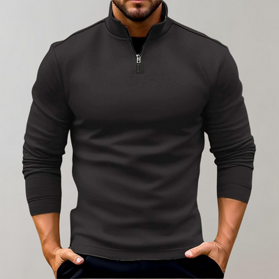 Sweatshirt – warmer Stehkragen-Langarm-Sweater mit Reißverschluss für Herren