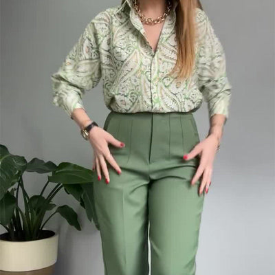 Bedrucktes Damen Hosenanzug Set