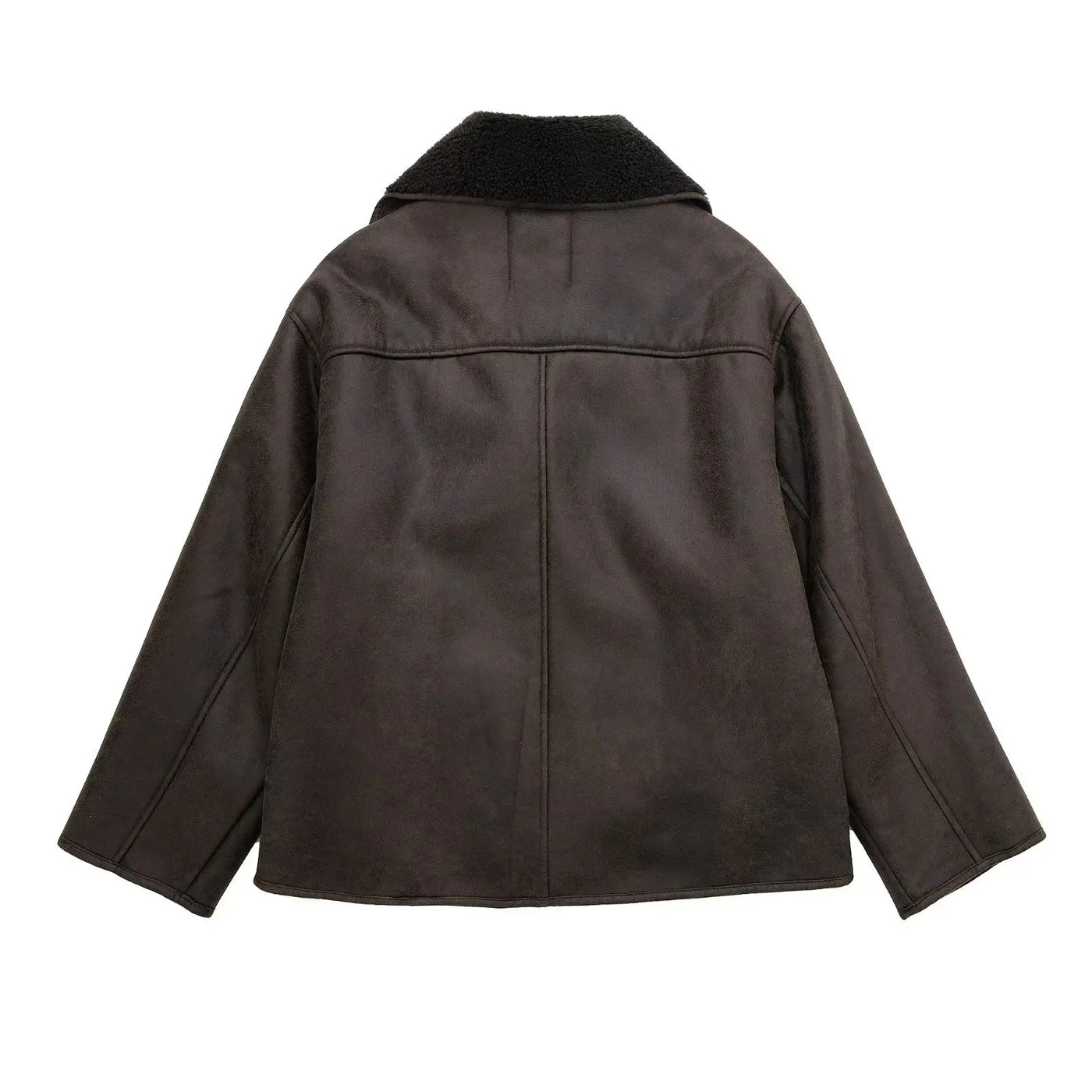 Leighton - Vintage-Lederjacke mit langen Ärmel für Frauen