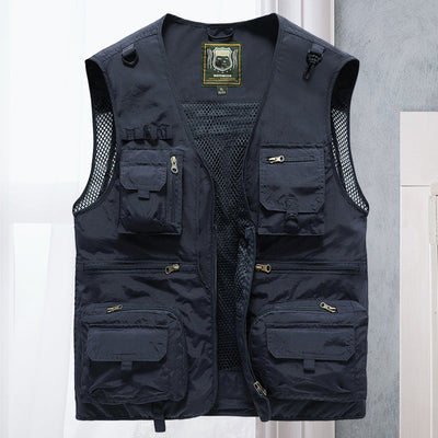 Taktische Weste | Zip-Up | Taschen | Cargo-Weste | Herrenweste