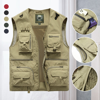 Taktische Weste | Zip-Up | Taschen | Cargo-Weste | Herrenweste