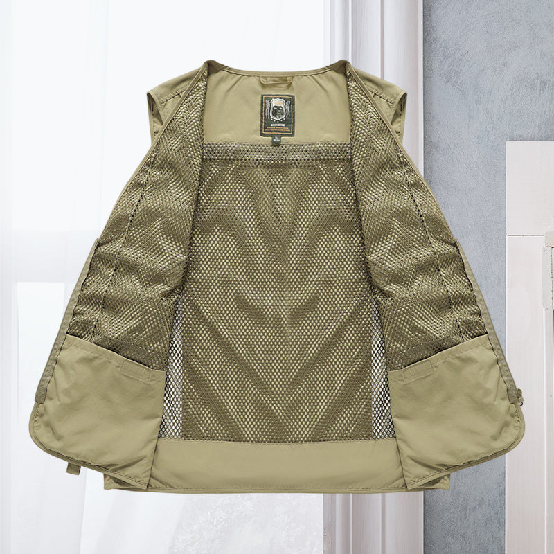Taktische Weste | Zip-Up | Taschen | Cargo-Weste | Herrenweste