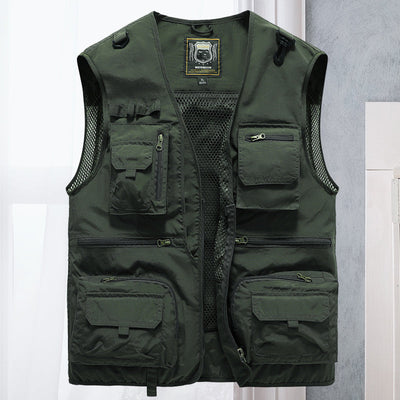 Taktische Weste | Zip-Up | Taschen | Cargo-Weste | Herrenweste