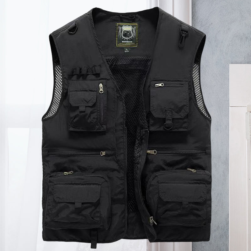 Taktische Weste | Zip-Up | Taschen | Cargo-Weste | Herrenweste