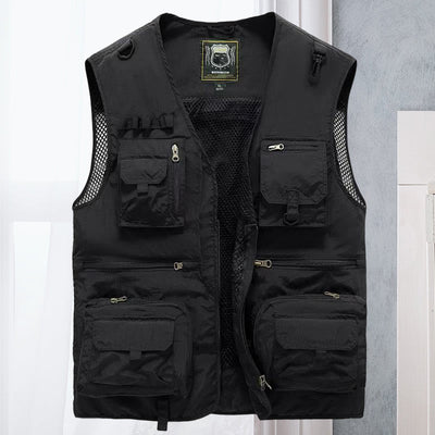 Taktische Weste | Zip-Up | Taschen | Cargo-Weste | Herrenweste