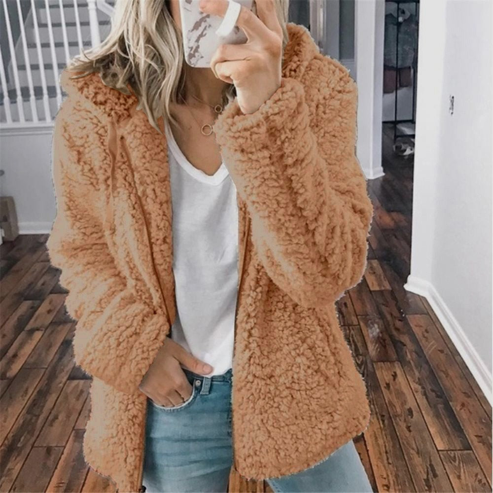 Teddy Cardigan - Zip-Up - Winter - Flauschige Strickjacke - Damen Fleecejacke