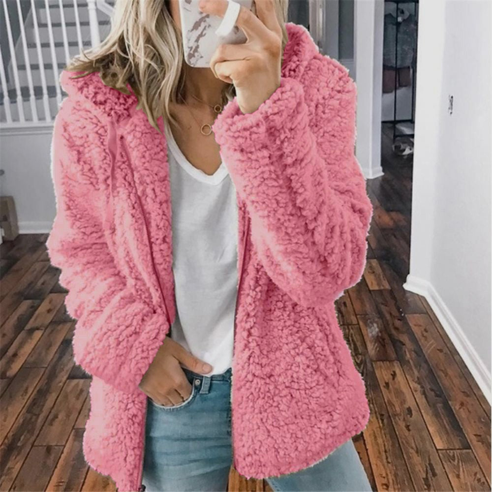 Teddy Cardigan - Zip-Up - Winter - Flauschige Strickjacke - Damen Fleecejacke