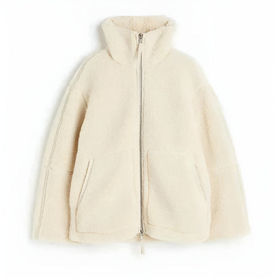 Teddy Fleece Jacke - Damen Übergröße Warme Zip-Up Winter Fleece Jacke