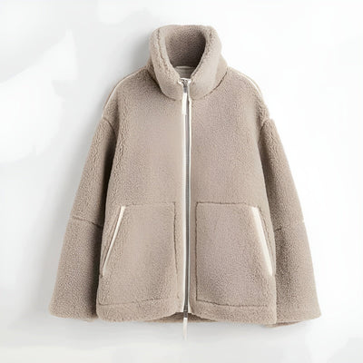 Teddy-Fleecejacke | Kunstpelz | Oversize | Teddy-Mantel | Winterjacke für Damen
