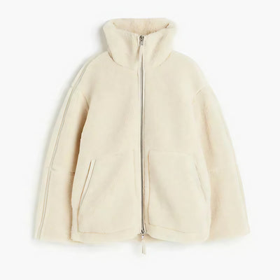Teddy-Fleecejacke | Reißverschluss | Warm | Oversize-Teddyjacke | Winterkleidung für Damen