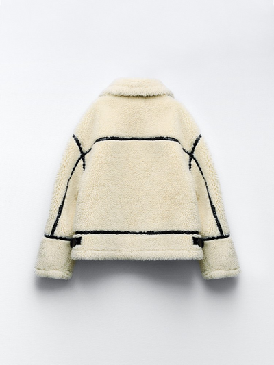 Teddy Mantel - Weiß - Teddy Fleece - Winterjacke - Damenmäntel Kunstfell
