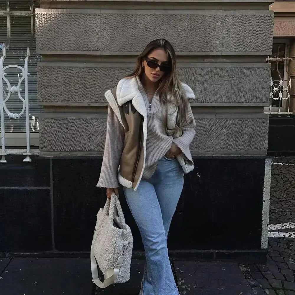 Teddy Vest – ärmellose, Locker Sitzende Winterweste aus Teddyfleece für Damen