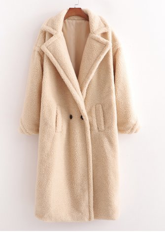 Teddycoat | Kunstpelz | Zweireiher | Langer Wintermantel | Langer Damenmantel