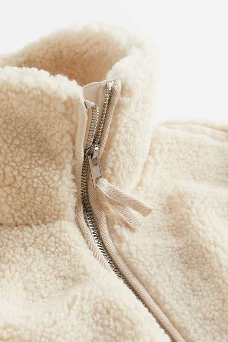 Teddycoat – Warm – Reißverschluss – Teddy-Fleecejacke – Wintermäntel und -jacken für Damen