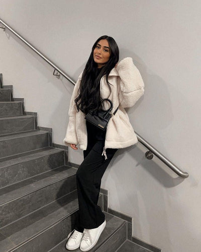 Teddycoat – Warm – Reißverschluss – Teddy-Fleecejacke – Wintermäntel und -jacken für Damen
