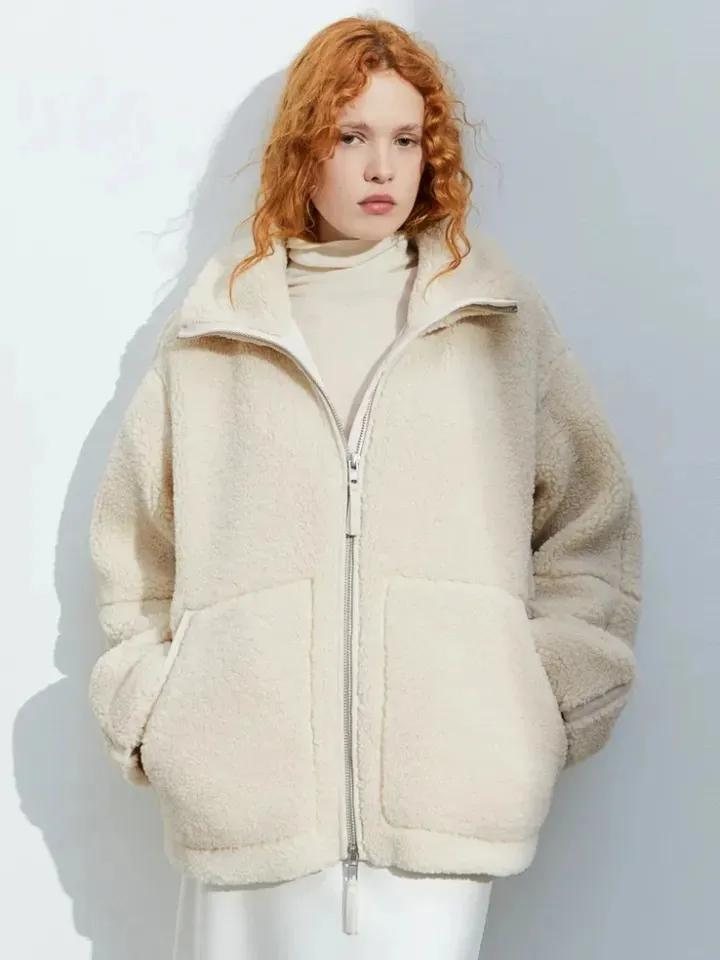 Teddycoat – Warm – Reißverschluss – Teddy-Fleecejacke – Wintermäntel und -jacken für Damen