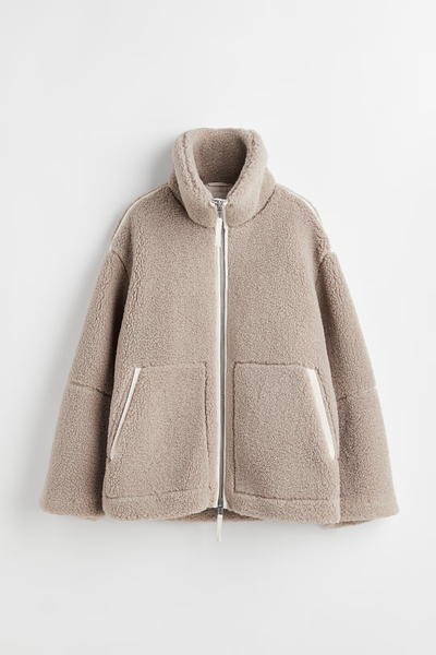 Teddycoat – Warm – Reißverschluss – Teddy-Fleecejacke – Wintermäntel und -jacken für Damen
