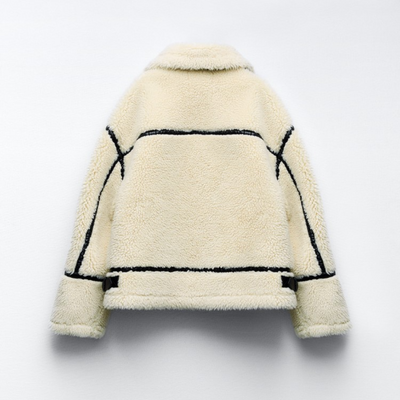 Teddyjacke | Weiß | Fleece | Kunstpelzmantel | Wintermäntel und -jacken für Damen