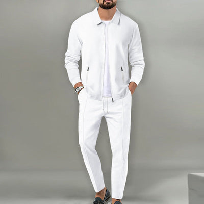 Trainingsanzug - Herren Drawstring Zip-Up Zweiteiliger Sweatsuit Set