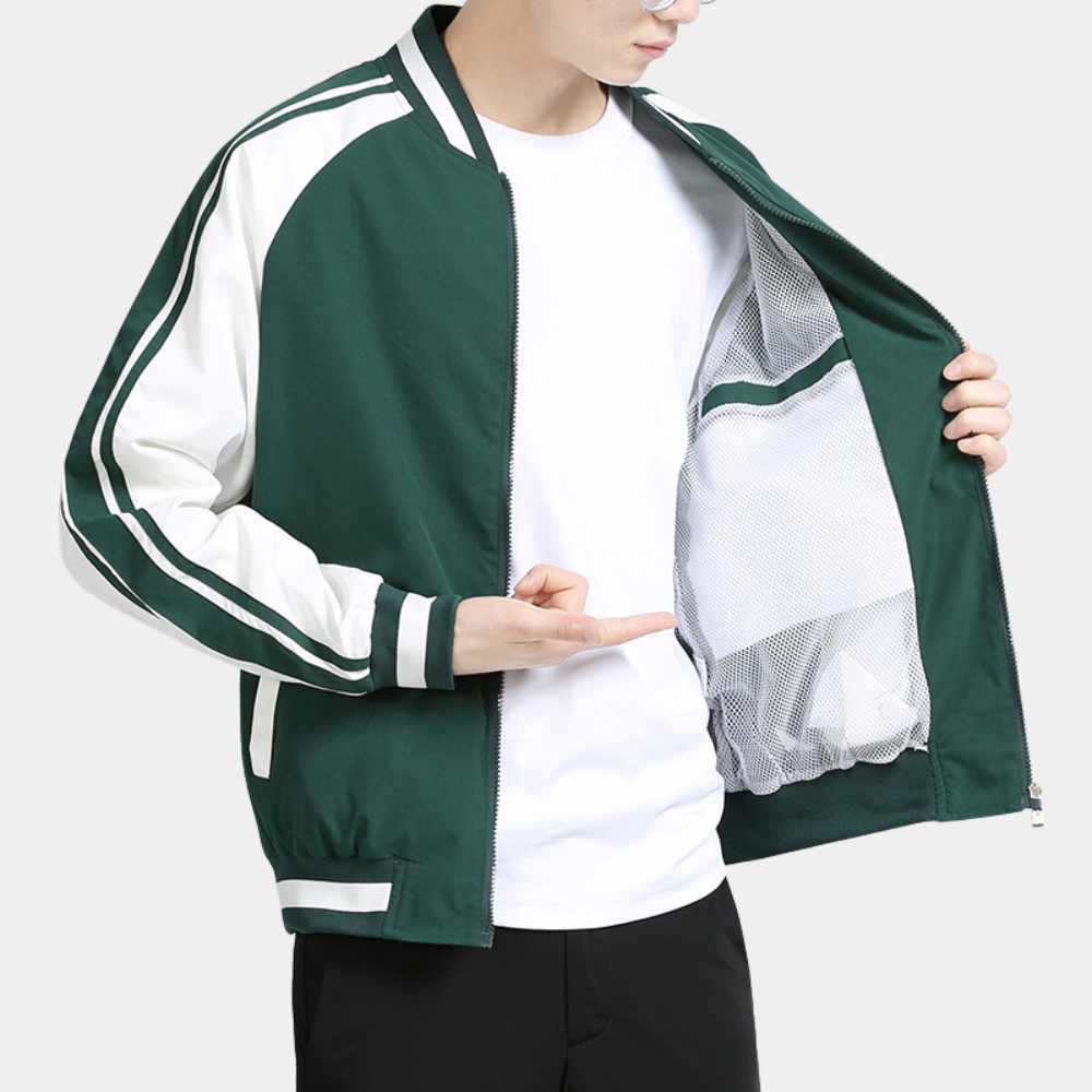 Trainingsanzugjacke | Reißverschluss | lockere Passform | Windbreaker-Jacke | Herrenjacke
