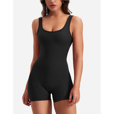 Trainingsoverall – ärmellos – mit Knitter-Hose – Shorts-Overall – Overall Fitnessbekleidung