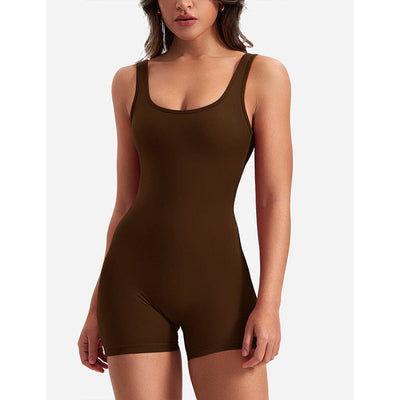 Trainingsoverall – ärmellos – mit Knitter-Hose – Shorts-Overall – Overall Fitnessbekleidung