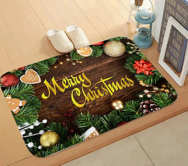 Türmatte – Rutschfeste Weihnachtsdekoration Lustiger Weihnachtsmann-Teppich