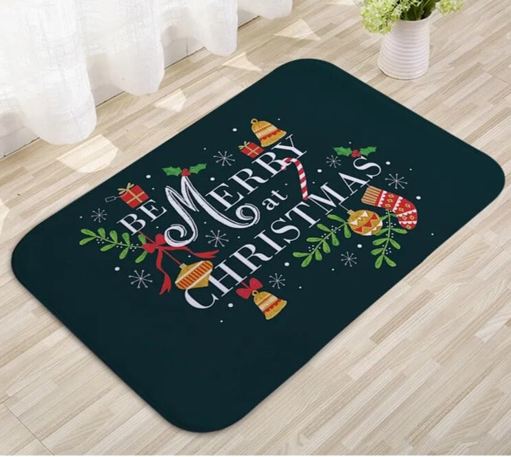 Türmatte – Rutschfeste Weihnachtsdekoration Lustiger Weihnachtsmann-Teppich