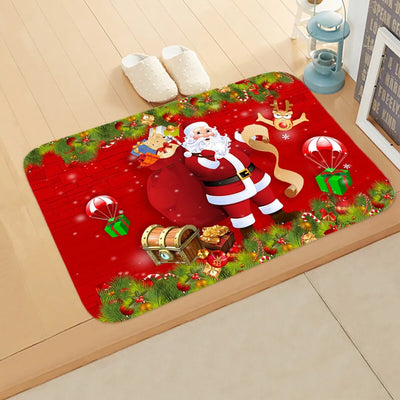 Türmatte – Rutschfeste Weihnachtsdekoration Lustiger Weihnachtsmann-Teppich