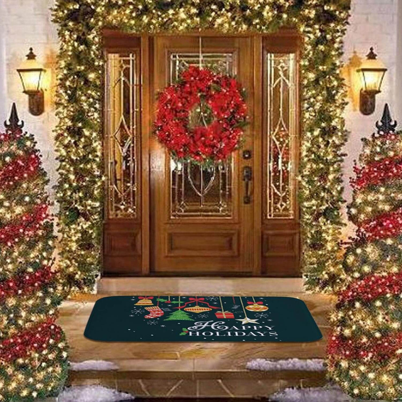 Türmatte – Rutschfeste Weihnachtsdekoration Lustiger Weihnachtsmann-Teppich