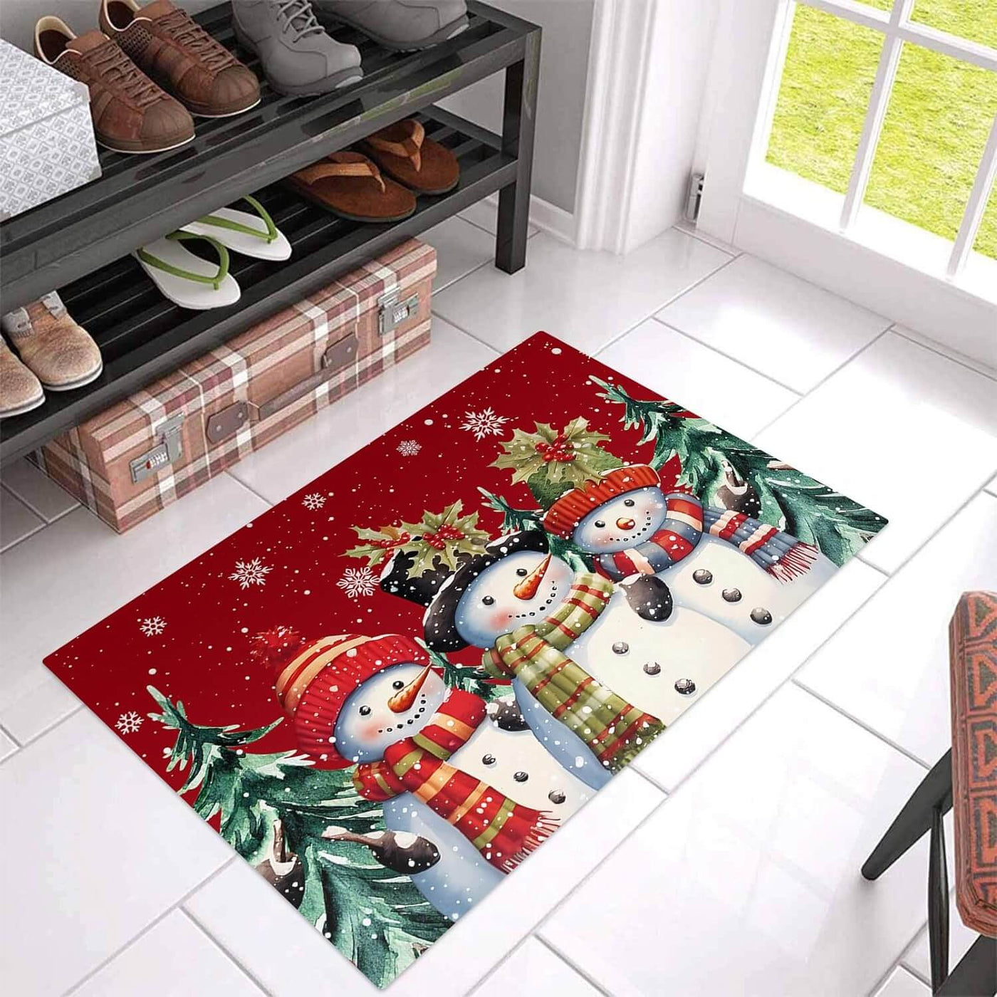 Türmatte – Rutschfeste Weihnachtsdekoration Lustiger Weihnachtsmann-Teppich