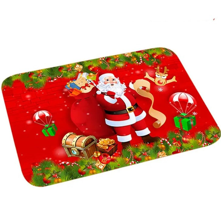 Türmatte – Rutschfeste Weihnachtsdekoration Lustiger Weihnachtsmann-Teppich